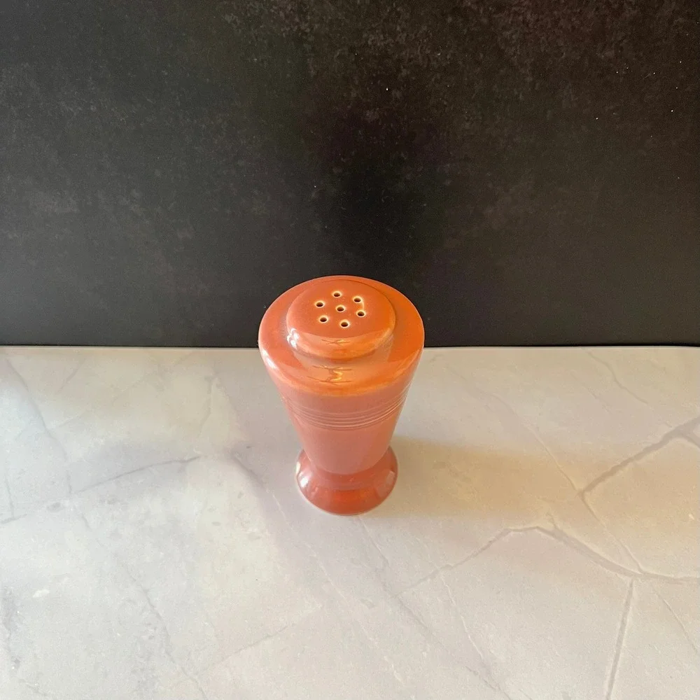 Fiesta Vintage Terracotta Orange Art Deco Style Ceramic Salt or Pepper Shaker
